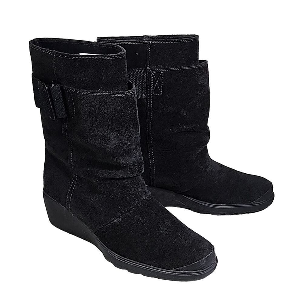 Sorel Toronto Mid Wedge Pull On Black Boots Womens Size 8
